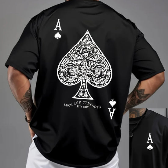 MENS CASUAL RETRO SPADE A T SHIRT