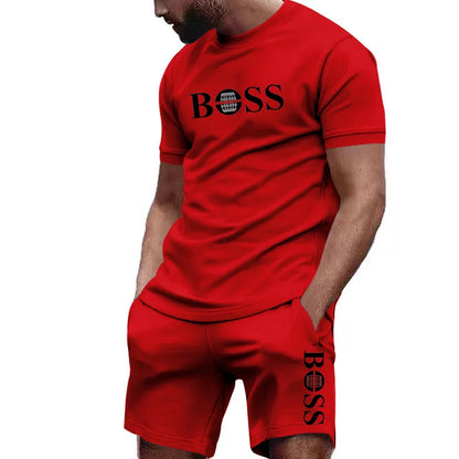 BOSS MENS TSHIRT AND SHORT SUMMER SET