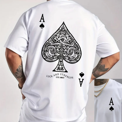 MENS CASUAL RETRO SPADE A T SHIRT
